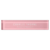 Soft Pink Desk Nameplate with Name and Job Title デスクネームプレート (正面)