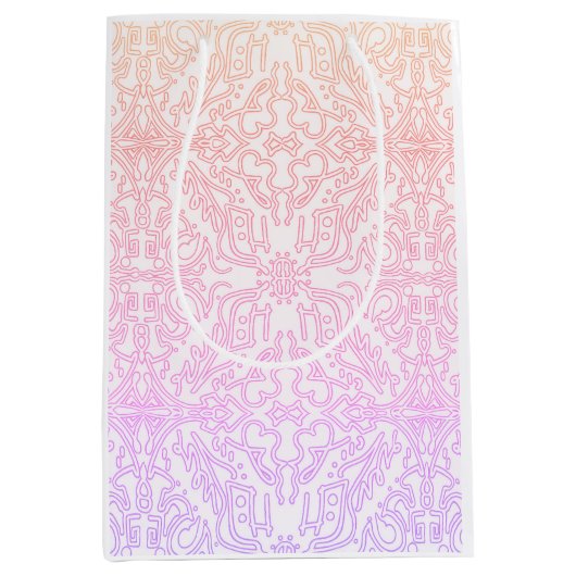 Soft Pink Dream Mandala pattern series ミディアムペーパーバッグ (正面)