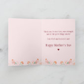 Soft Pink Elegant Floral Thank You Mother’s Day  カード (内部)