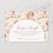 Soft Pink Fairy Baby Shower Diapper Raffle エンクロージャーカード (正面)