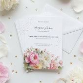 Soft Pink Floral 60th Birthday 招待状