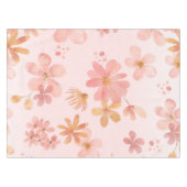 Soft Pink Floral Blossom Dining Tablecloth テーブルクロス (正面(横))