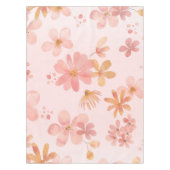 Soft Pink Floral Blossom Dining Tablecloth テーブルクロス (正面)