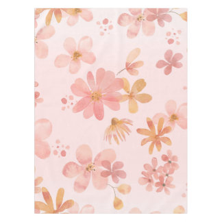 Soft Pink Floral Blossom Dining Tablecloth テーブルクロス