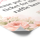 Soft Pink Floral Diaper Raffle Shower Sign ポスター (角)