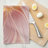 Soft Pink Floral Dream Abstract Fractal Art Flower キッチンタオル (四つ折り)