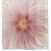 Soft Pink Floral Dream Abstract Fractal Art Flower シャワーカーテン (正面)