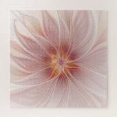 Soft Pink Floral Dream Abstract Fractal Art Flower ジグソーパズル (横)