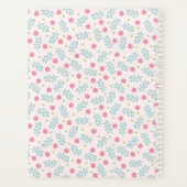 Soft Pink Floral Framed Pink Bow Custom Name プランナー手帳 (裏面)