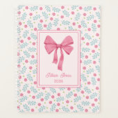 Soft Pink Floral Framed Pink Bow Custom Name プランナー手帳 (正面)