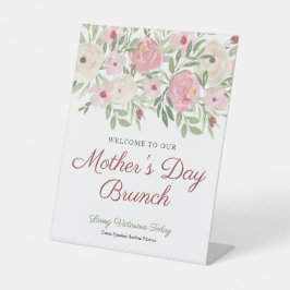 Soft Pink Floral Mother’s Day Church Event 台座サイン