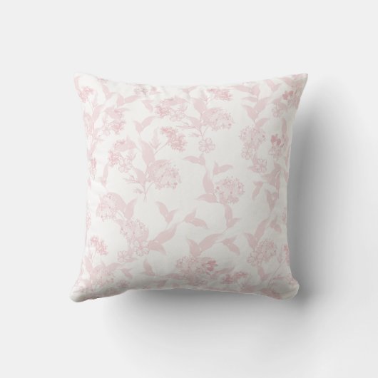 Soft Pink Floral Pattern Decorative  クッション (裏面)