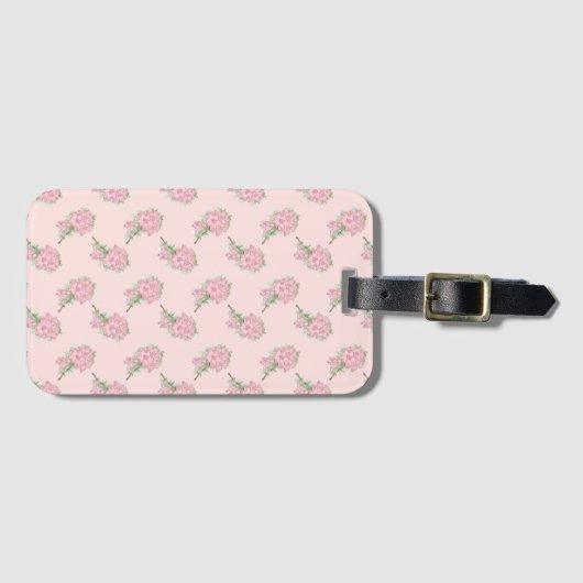 Soft Pink Floral Pattern | Romantic Flower ラゲッジタグ (正面横)