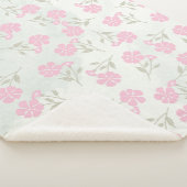 Soft Pink Floral Sherpa Blanket シェルパブランケット (3/4)