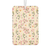 Soft Pink Floral Stripe Pattern カーエアーフレッシュナー (裏面)