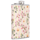 Soft Pink Floral Stripe Pattern フラスク (右)