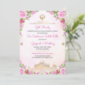 Soft Pink Floral Sukhmani Sahib Path Invitation 招待状 (スタンド正面)