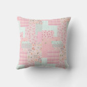 Soft Pink Floral Throw Pillow | Elegant Rose Aesth クッション (裏面)