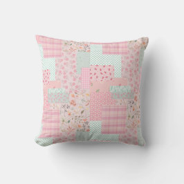 Soft Pink Floral Throw Pillow | Elegant Rose Aesth クッション