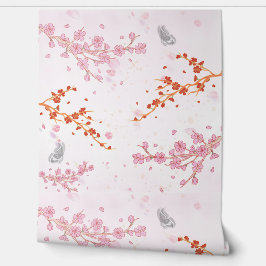 Soft Pink Floral Wall Covering | Wallpaper 壁紙