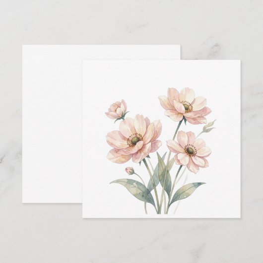 Soft Pink Floral Watercolor Bouquet Art (正面/裏面)