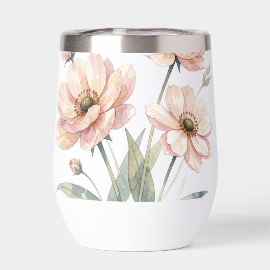 Soft Pink Floral Watercolor Bouquet Art (背面)