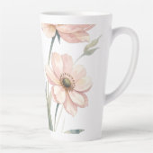 Soft Pink Floral Watercolor Bouquet Art カフェラテマグ (右)