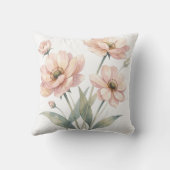 Soft Pink Floral Watercolor Bouquet Art クッション (裏面)