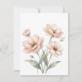 Soft Pink Floral Watercolor Bouquet Art 出欠カード (正面)