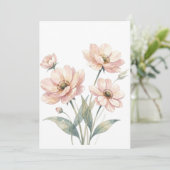 Soft Pink Floral Watercolor Bouquet Art 招待状 (スタンド正面)
