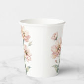 Soft Pink Floral Watercolor Bouquet Art 紙コップ (右)