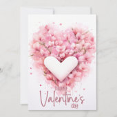 Soft pink forsythia heart Happy Valentines Day シーズンカード (正面)