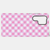 Soft Pink Gingham Check Pattern Phone Case Samsung Galaxyケース (裏面横)
