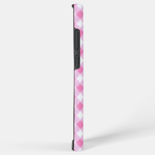 Soft Pink Gingham Check Pattern Phone Case Samsung Galaxyケース (右側面)