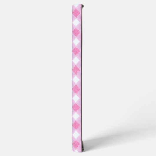 Soft Pink Gingham Check Pattern Phone Case Samsung Galaxyケース (左側面)