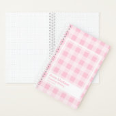 Soft Pink Gingham Transparent Frame ノートブック (内側)