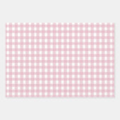 Soft Pink Gingham Wrapping Paper ラッピングペーパーシート (正面2)