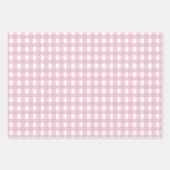 Soft Pink Gingham Wrapping Paper ラッピングペーパーシート (正面)