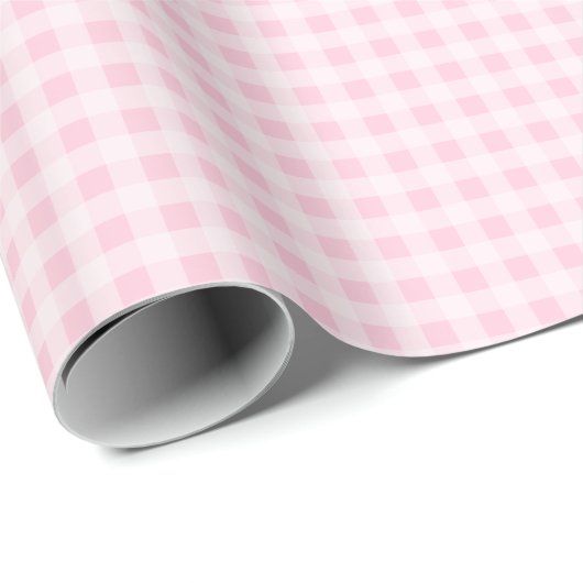 Soft Pink Gingham Wrapping Paper ラッピングペーパー (ロールコーナー)