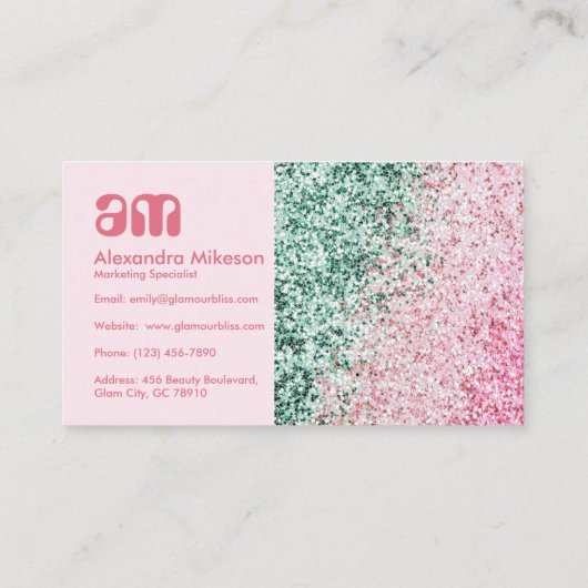 Soft Pink Glam Professional 名刺 (裏面)