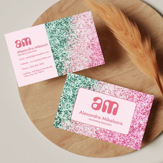 Soft Pink Glam Professional 名刺