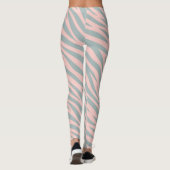 Soft Pink Gray Zebra Stripes レギンス (裏面)