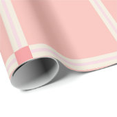 Soft Pink Grid Pattern with Coral Accent  ラッピングペーパー (ロールコーナー)