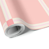Soft Pink Grid Pattern with Coral Accent ラッピングペーパー (ロールコーナー)
