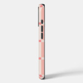 Soft Pink Grid Pattern with Coral Accent Case-Mate iPhoneケース (裏面 / 左)