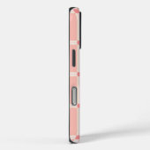 Soft Pink Grid Pattern with Coral Accent Case-Mate iPhoneケース (裏面 / 右)