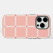 Soft Pink Grid Pattern with Coral Accent Case-Mate iPhoneケース (裏面 (横))