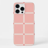 Soft Pink Grid Pattern with Coral Accent  iPhoneケース (裏面)