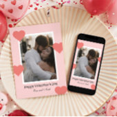 Soft Pink Heart Photo Valentine Memory シーズンカード