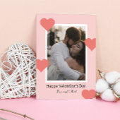 Soft Pink Heart Photo Valentine Memory シーズンカード